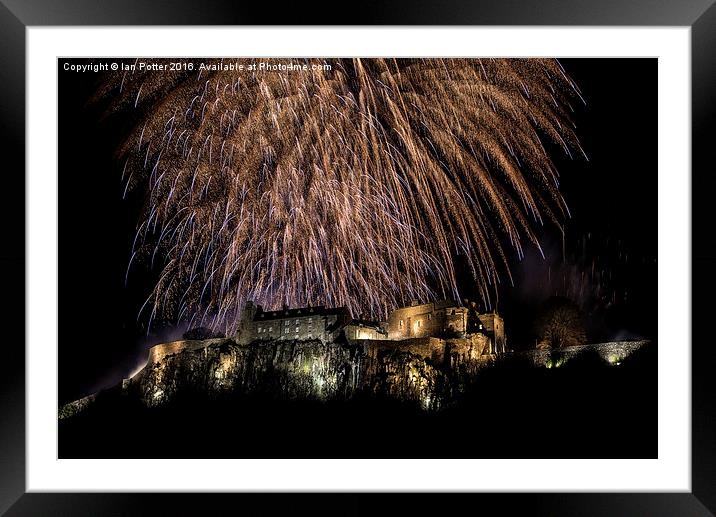  Stirling Castle Hogmanay firework finale Framed Mounted Print by Ian Potter