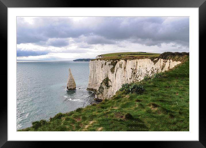 Old Harry Rocks, Dorset Framed Mounted Print by Brian Pierce