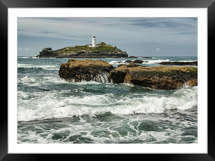  Godrevy Lighthouse, St Ives Bay, Cornwall Framed Mounted Print by Brian Pierce
