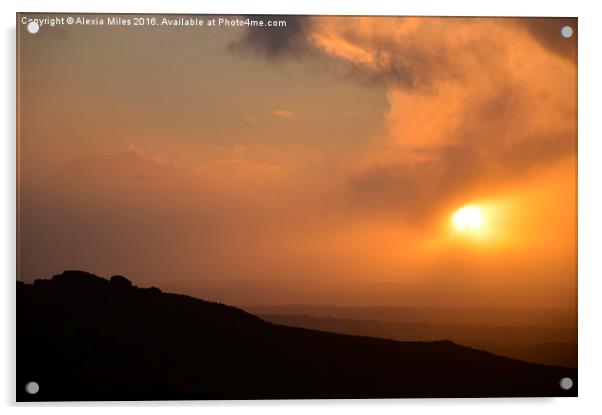  Sunset on Dartmoor Acrylic by Alexia Miles
