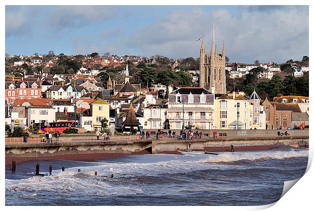  Teignmouth Sea Front Print by Rosie Spooner