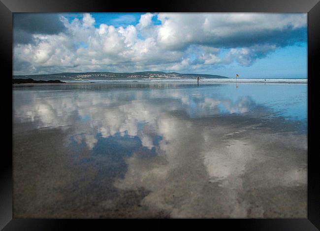 The Sky Meets the Sea, Gwithian Beach, Cornwall Framed Print by Brian Pierce