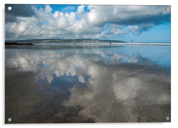 The Sky Meets the Sea, Gwithian Beach, Cornwall Acrylic by Brian Pierce