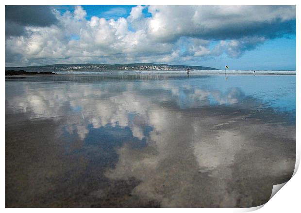 The Sky Meets the Sea, Gwithian Beach, Cornwall Print by Brian Pierce