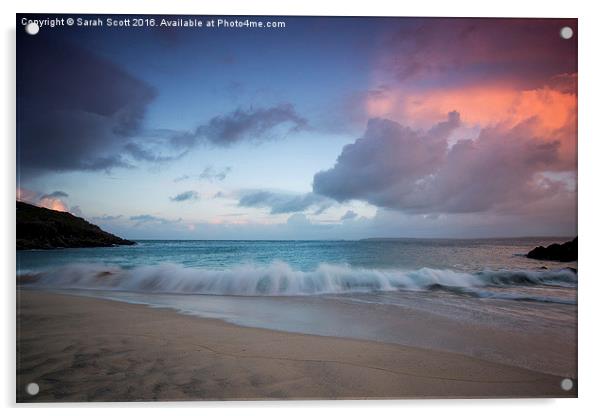  A Cornish Sunrise Acrylic by Sarah Scott