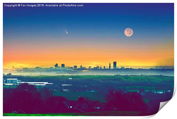  Moon over Manchester Print by Derrick Fox Lomax
