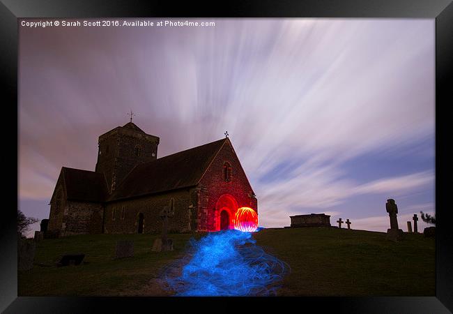  Ghostly Path to St. Martha's Church, Guildford Framed Print by Sarah Scott