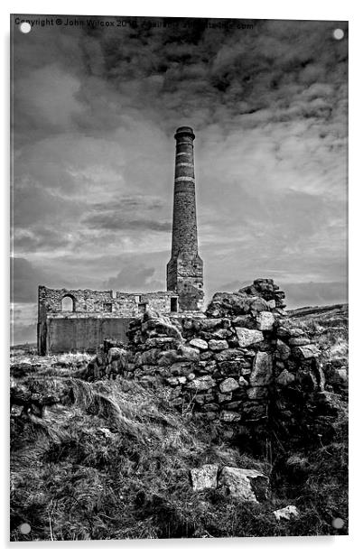  Cornish Tin Mine Acrylic by John Wilcox