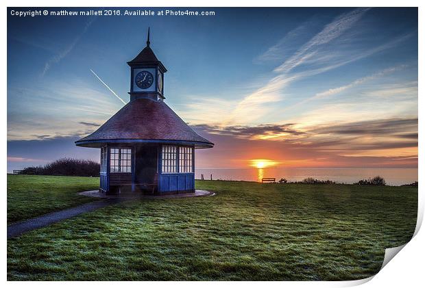  New Year 2016 Frinton on Sea Sunrise Print by matthew  mallett