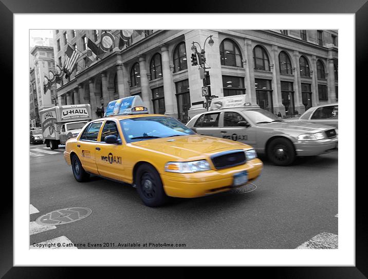 Big Yellow Taxi Framed Mounted Print by Catherine Fowler