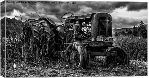  Old Tractor Canvas Print by Amanda Sims