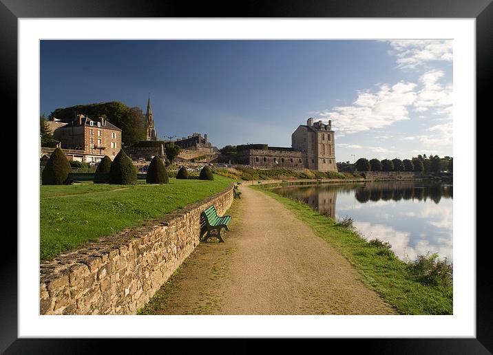 A typical french scene, Quintin, France Framed Mounted Print by Simon Armstrong