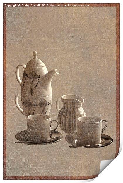 Tea for two Print by Claire Castelli