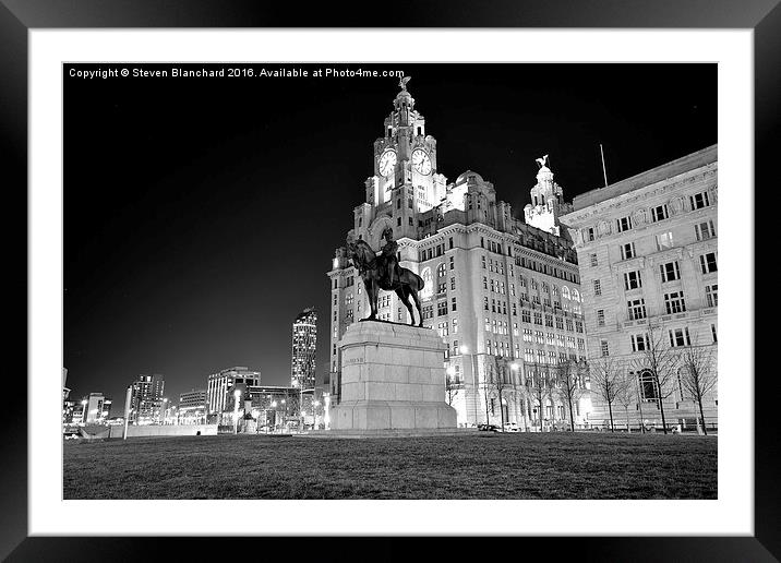  liver building Liverpool  Framed Mounted Print by Steven Blanchard