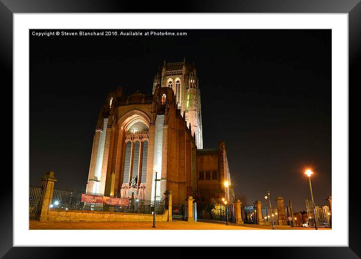  Liverpool Anglican cathedral  Framed Mounted Print by Steven Blanchard