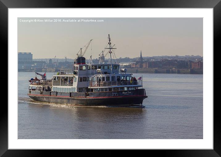  Ferry On The Mersey Framed Mounted Print by Alex Millar