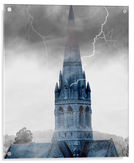 Book cover church. Acrylic by Alexia Miles