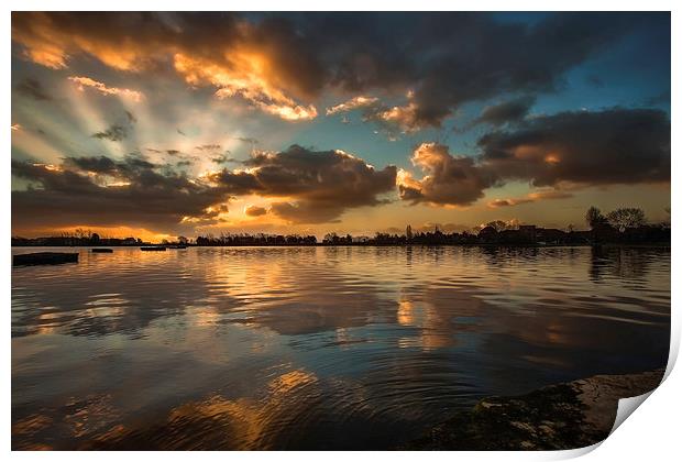  Poole Park Sunrise - another view Print by Jennie Franklin