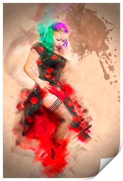 splash of colour pin-up Print by Castleton Photographic