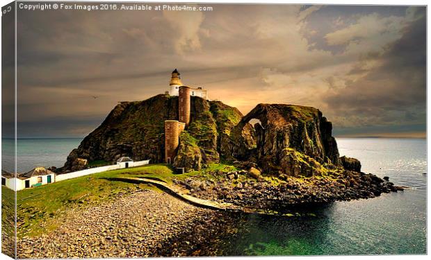  lighthouse on the rock Canvas Print by Derrick Fox Lomax