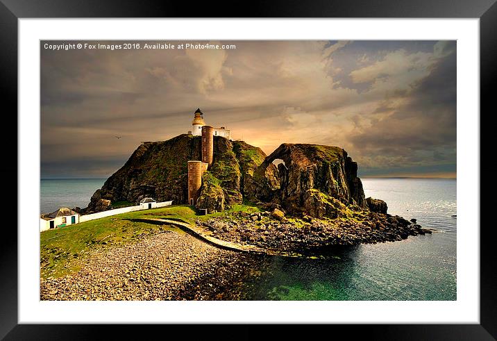  lighthouse on the rock Framed Mounted Print by Derrick Fox Lomax