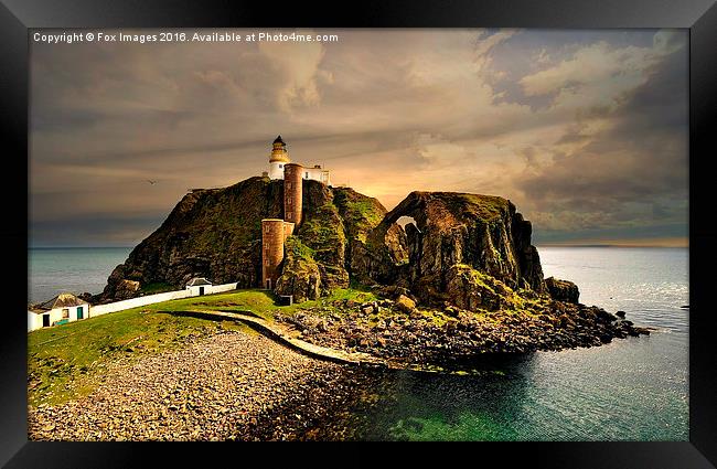  lighthouse on the rock Framed Print by Derrick Fox Lomax