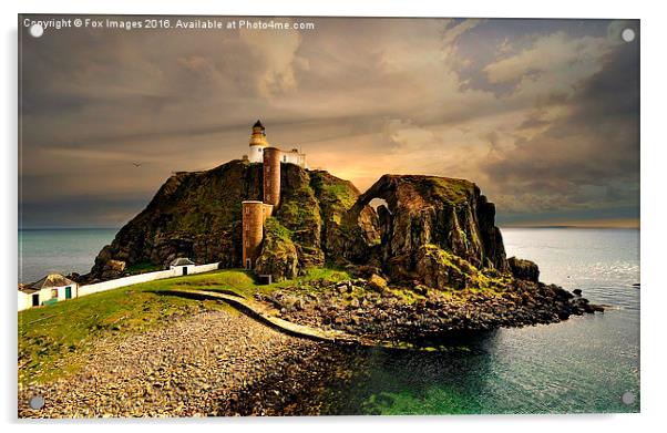  lighthouse on the rock Acrylic by Derrick Fox Lomax
