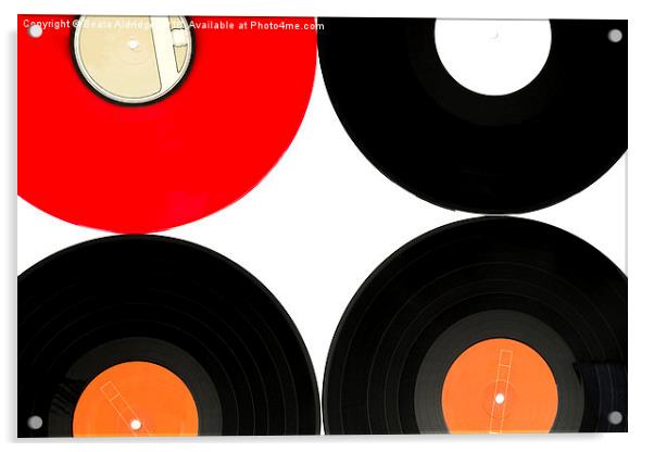 Vintage long play records Acrylic by Beata Aldridge