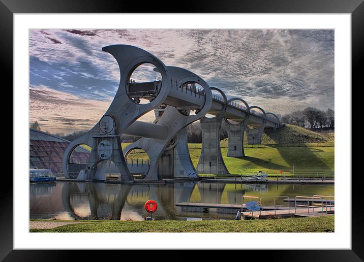 The Falkirk Wheel Framed Mounted Print by Tommy Reilly