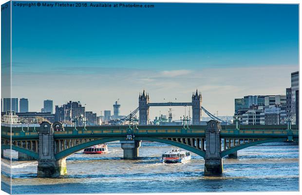  Bridges of London Canvas Print by Mary Fletcher