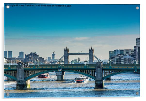  Bridges of London Acrylic by Mary Fletcher
