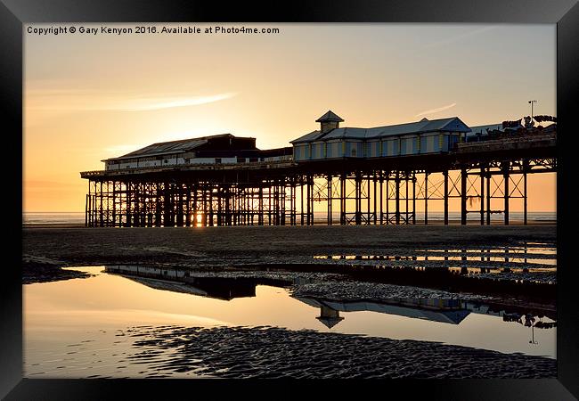 Sunset Central Pier Blackpool Framed Print by Gary Kenyon