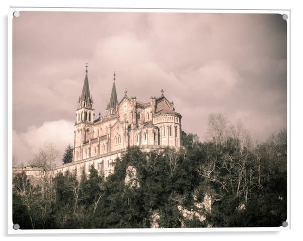 Basilica of Santa Maria la Real of Covadonga:retro Acrylic by Svetlana Korneliuk