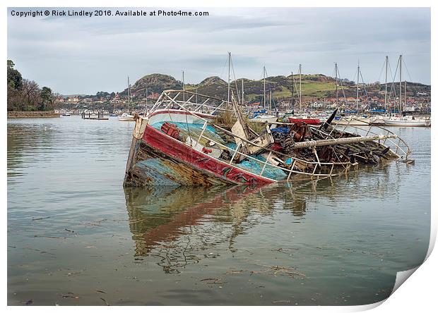  The old Wreck Conwy Print by Rick Lindley