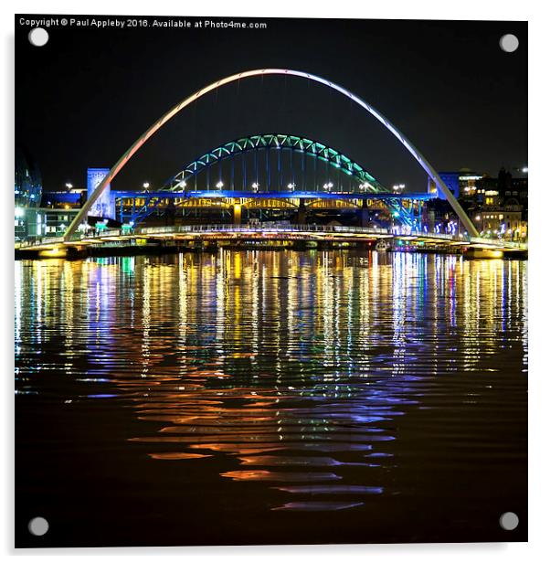  Newcastle upon Tyne Quayside Reflections Acrylic by Paul Appleby