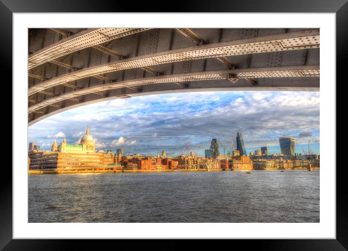 City of London and River Thames Framed Mounted Print by David Pyatt