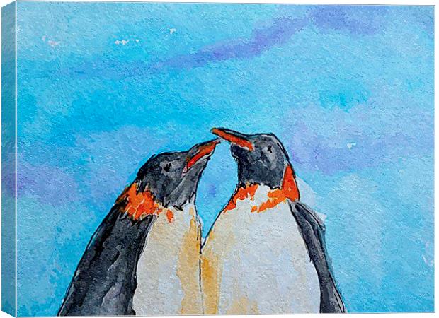  these 2 stick together in the cold Canvas Print by dale rys (LP)