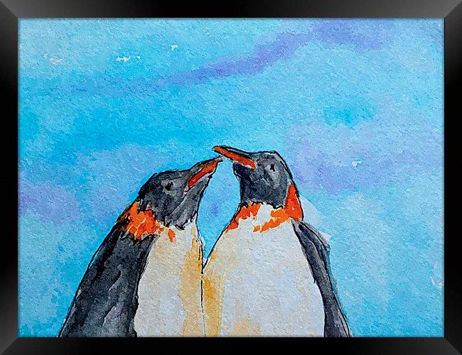  these 2 stick together in the cold Framed Print by dale rys (LP)