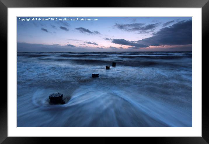  Walton on the Naze at dawn. Framed Mounted Print by Rob Woolf