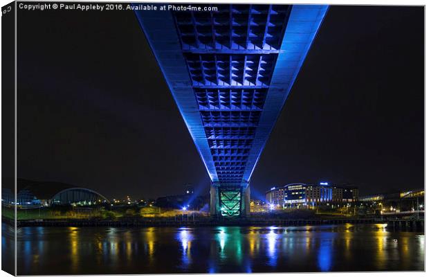  Under the Tyne Bridge Canvas Print by Paul Appleby