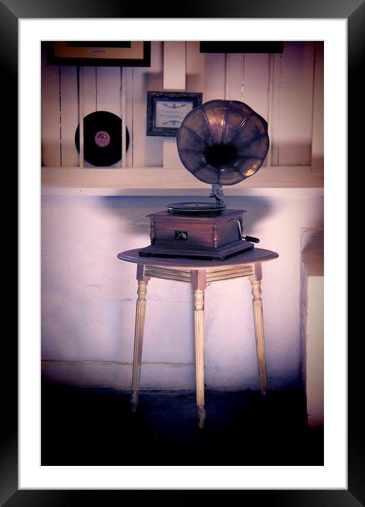  The Gramophone. Framed Mounted Print by Becky Dix