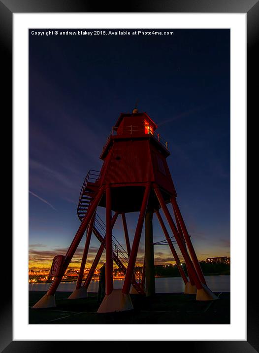  Heard Groyne Lighthouse Framed Mounted Print by andrew blakey