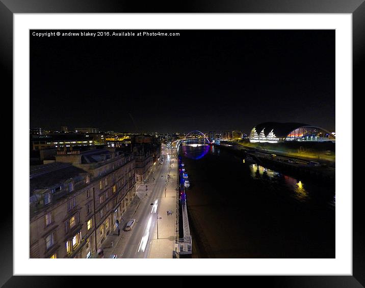  Newcastle Quayside from the Tyne Bridge Framed Mounted Print by andrew blakey