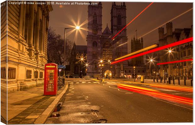  Westminster Abbey light show Canvas Print by mike cooper