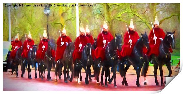 The Queens Life Guards on the Mall Print by Sharon Lisa Clarke