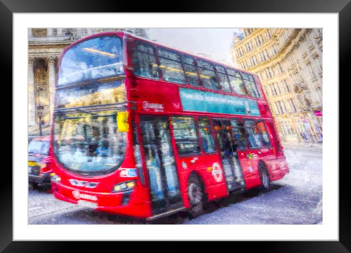 London Bus Art Framed Mounted Print by David Pyatt