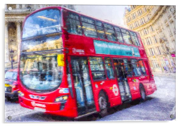 London Bus Art Acrylic by David Pyatt