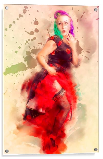 Splash of colour pin-up 2 Acrylic by Castleton Photographic