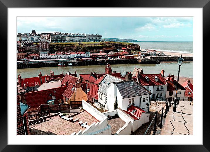  Sun On The 199 Steps, Whitby Framed Mounted Print by Paul M Baxter