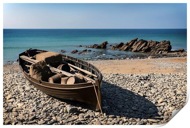Smugglers Boat, Dollar Cove, Cornwall Print by Brian Pierce